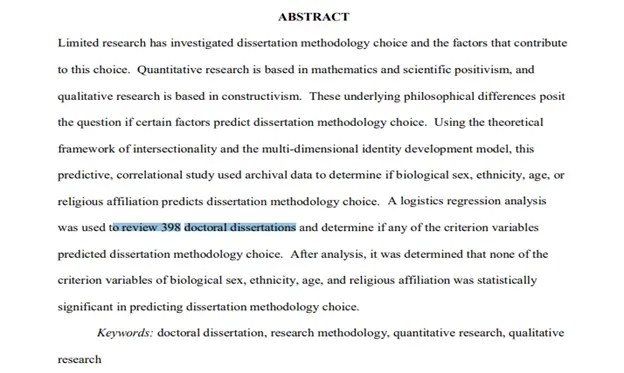 The selection of dissertation methodologies